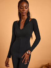 KHELA THE LABEL Black Sweater Matching Backless Long Sleeve Elegant Jumpsuit